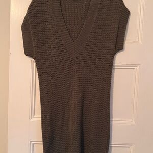 Theory Gray Knit Wool Blend Sweater Dress